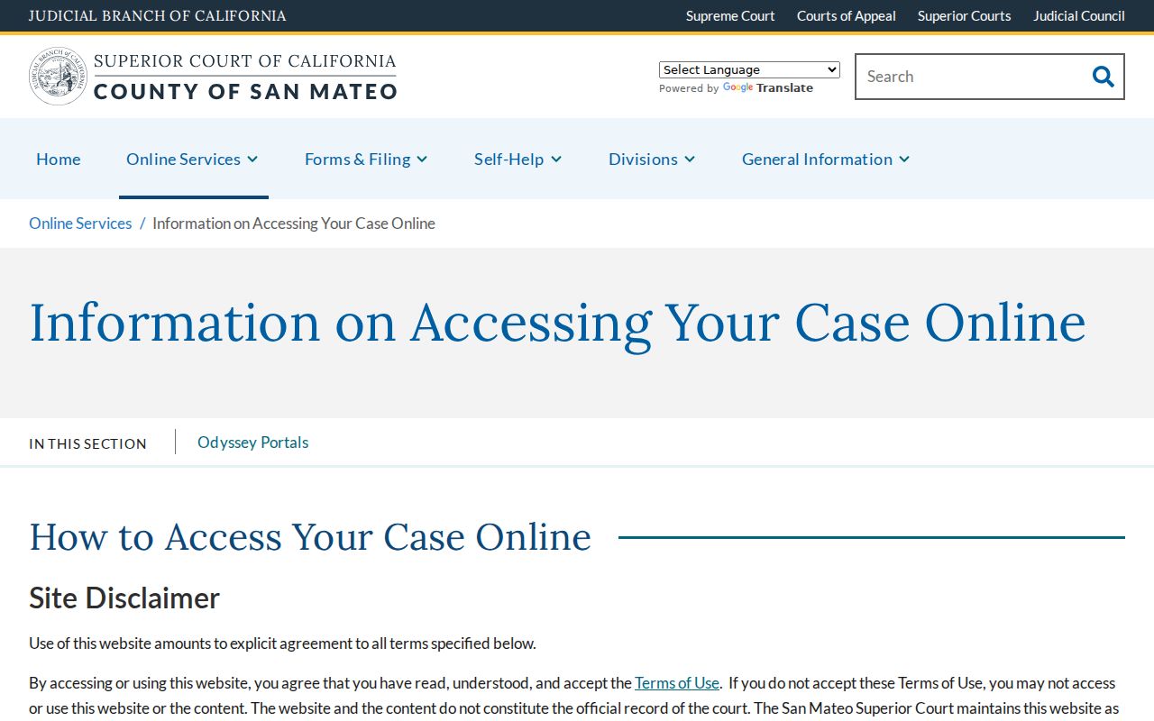 South San Francisco residents directory view of San Mateo County court access