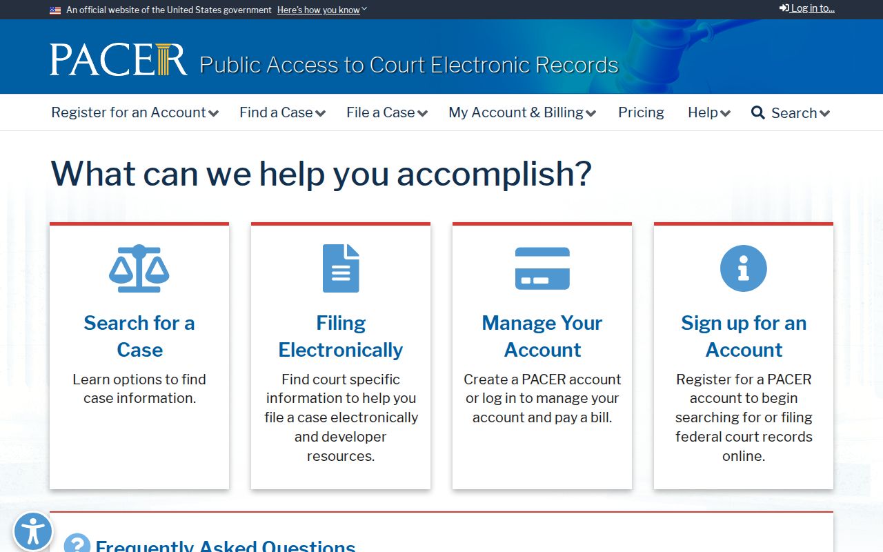 South San Francisco resident lookup with the federal PACER case locator