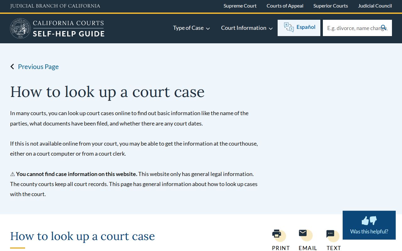 South San Francisco resident lookup through California court case search guidance